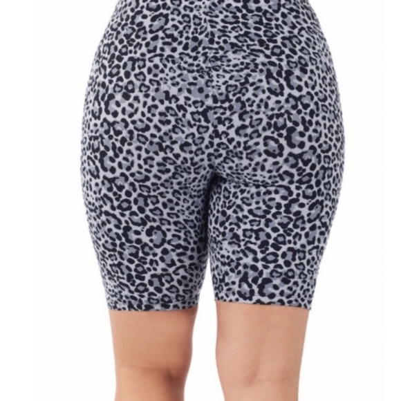 Gray Leopard Biker Shorts - Picture 2 of 4